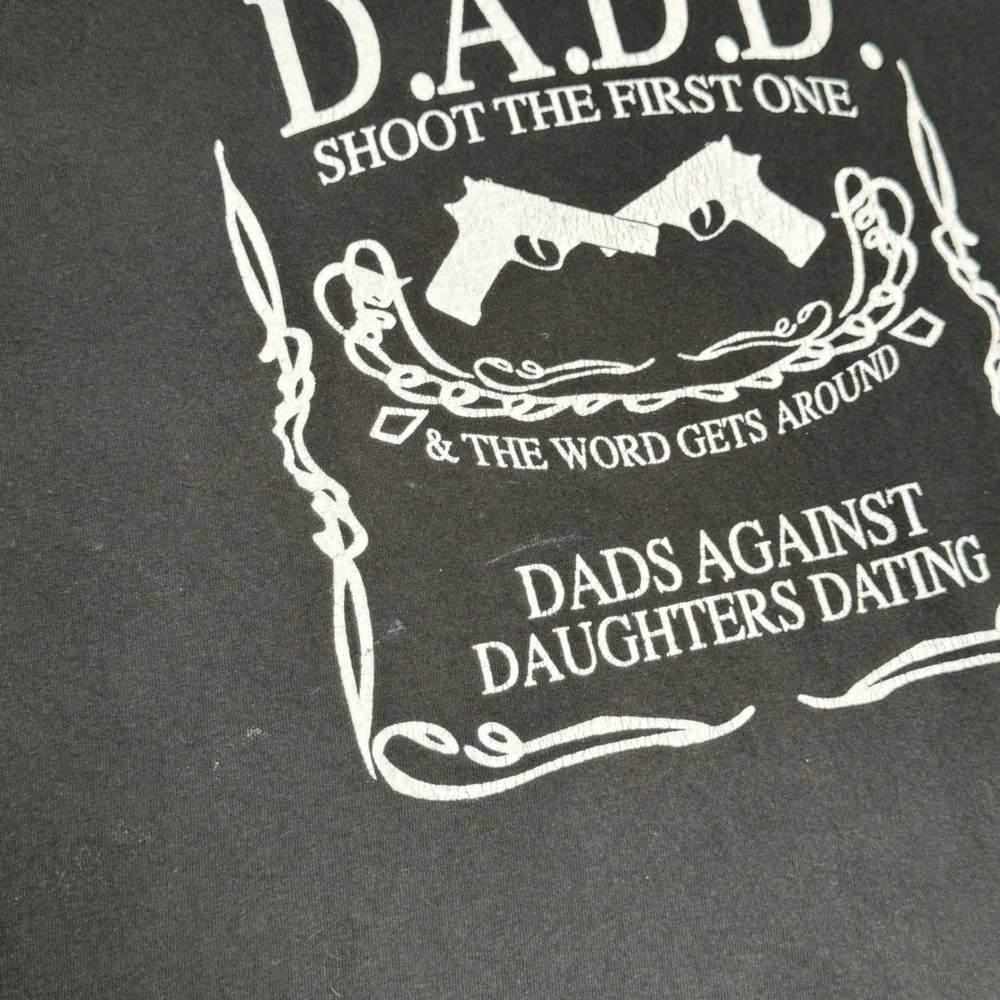 Delta D.A.D.D. Dads‎ Against Daughters Dating T-Shirt Mens 2XL Black Graphic Tee